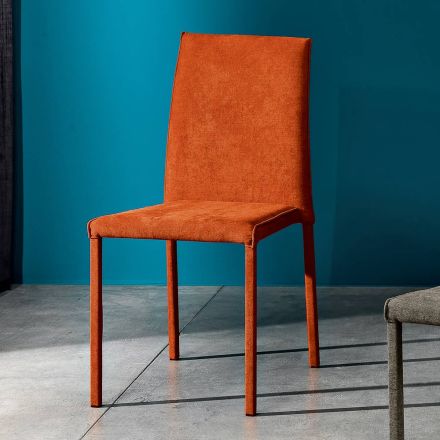 Sedia da Soggiorno Interamente Rivestita in Tessuto Made in Italy - Rosetta Viadurini