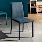 Sedia da Soggiorno Interamente Rivestita in Tessuto Made in Italy - Rosetta Viadurini