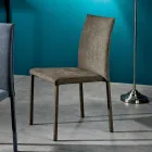 Sedia da Soggiorno Interamente Rivestita in Tessuto Made in Italy - Rosetta Viadurini