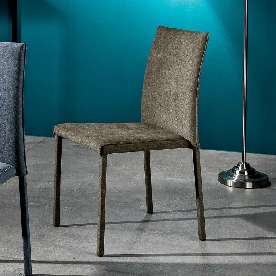 Sedia da Soggiorno Interamente Rivestita in Tessuto Made in Italy - Rosetta Viadurini