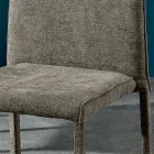 Sedia da Soggiorno Interamente Rivestita in Tessuto Made in Italy - Rosetta Viadurini