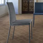 Sedia da Soggiorno Rivestita e Gambe Laccate Made in Italy - Catania Viadurini