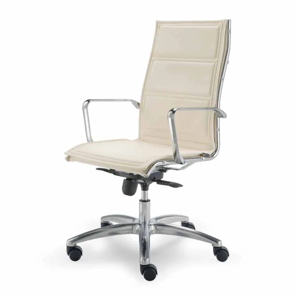 Sedia da ufficio con monoscocca in similpelle made in Italy Agata Viadurini