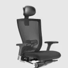 Sedia da Ufficio Ergonomica con Ruote in Tessuto ed Ecopelle – Takeshi Viadurini