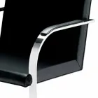 Sedia da Ufficio in Pelle con Struttura in Acciaio Cromo Made in Italy - Quarzo Viadurini