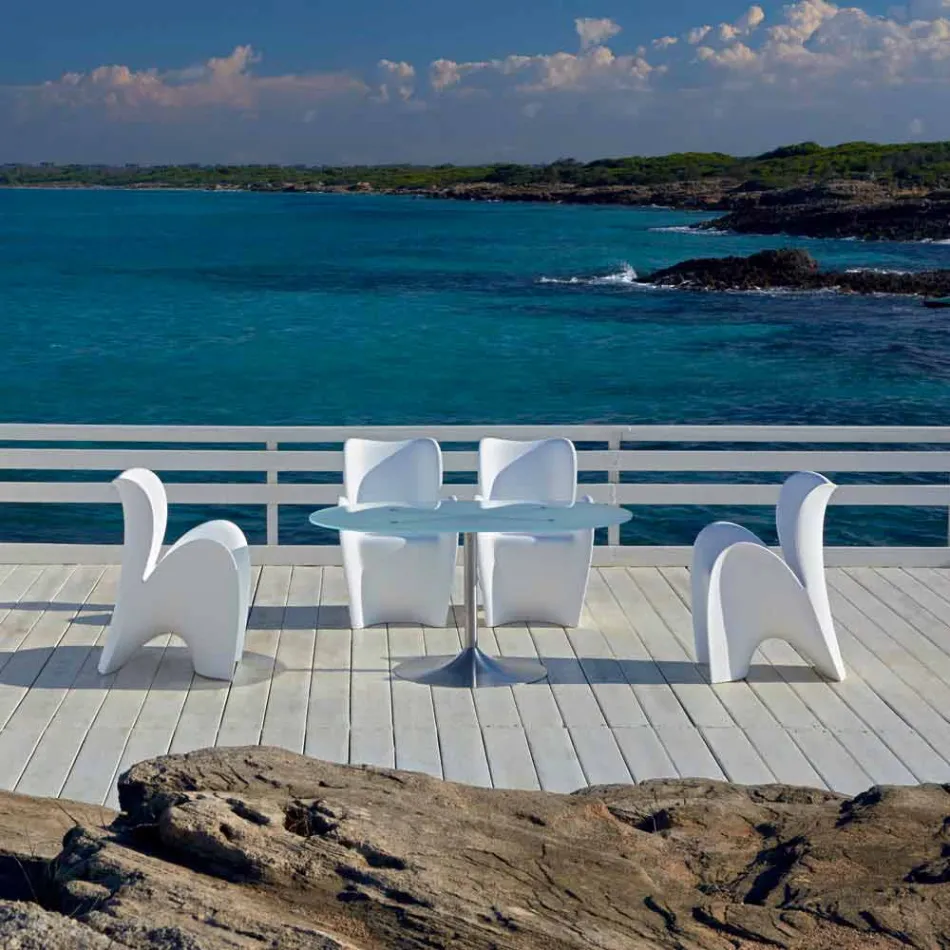 Sedia Design da Interno o Esterno in Plastica Colorata 2 Pezzi - Lily by Myyour Viadurini