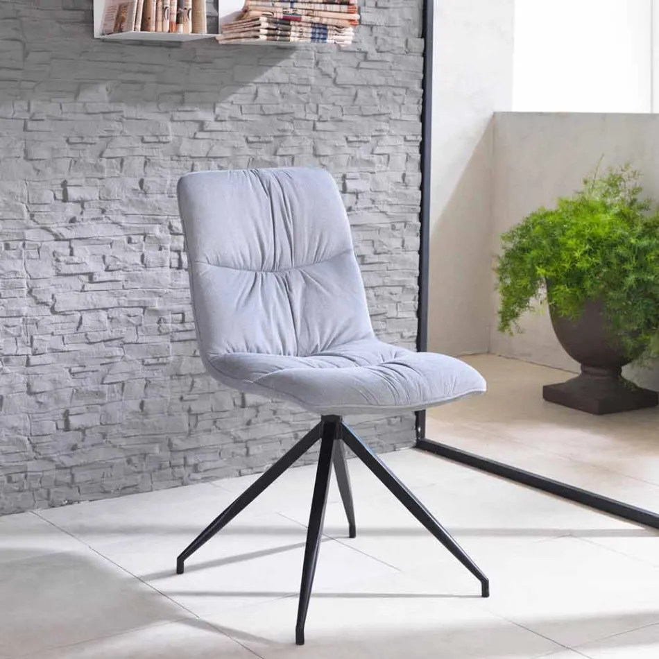 Sedia design moderno rivestita in tessuto Chiara Viadurini