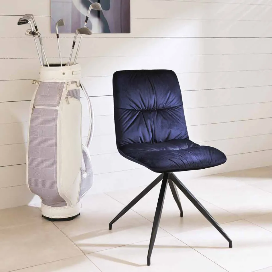 Sedia design moderno rivestita in tessuto Chiara Viadurini