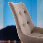 Sedia di design imbottita trapuntata in tessuto o eco nabuk Venezia Viadurini