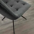 Sedia di design imbottita trapuntata in tessuto o eco nabuk Venezia Viadurini