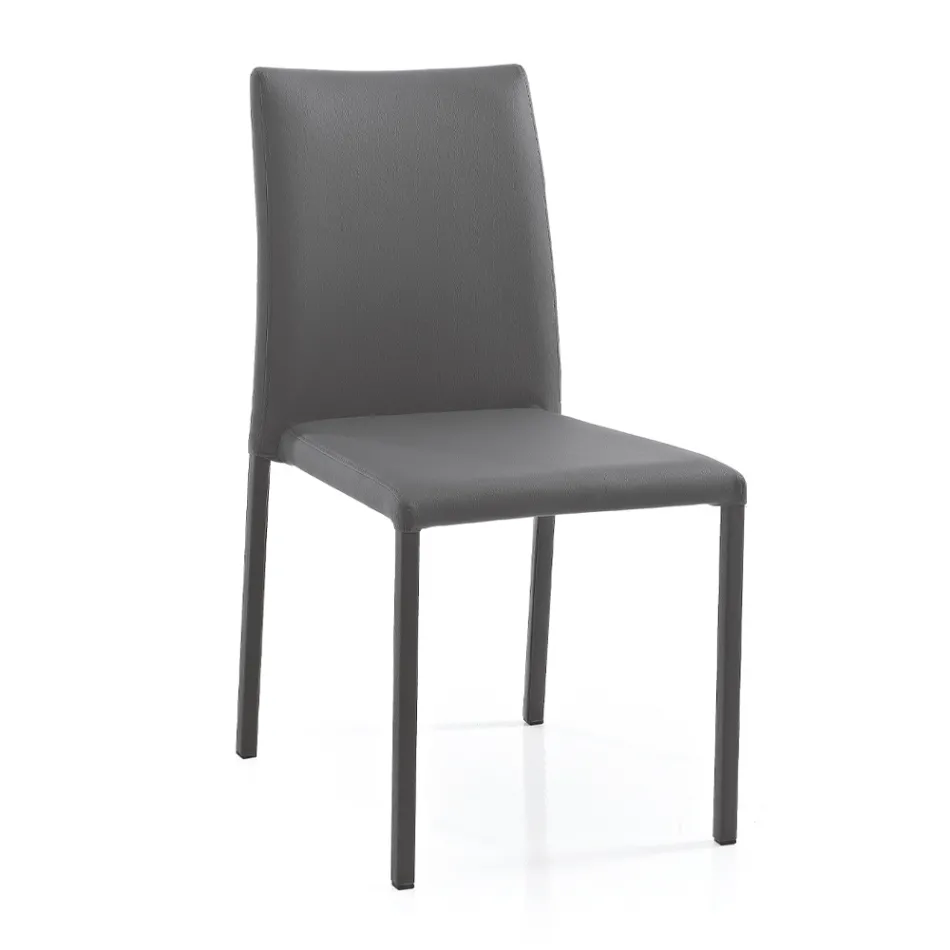 Sedia di Design Moderno Elegante in Ecopelle Colorato da Salotto - Grenger Viadurini