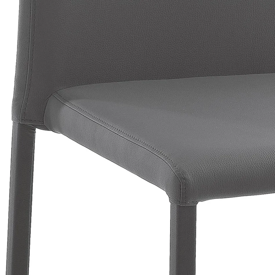 Sedia di Design Moderno Elegante in Ecopelle Colorato da Salotto - Grenger Viadurini
