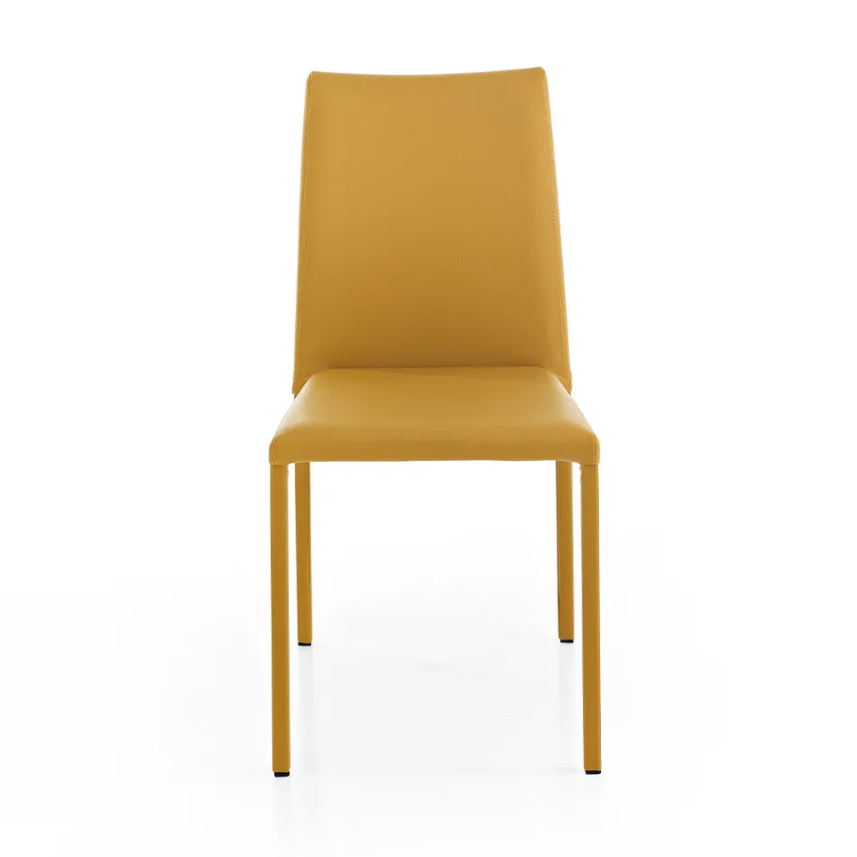 Sedia di Design Moderno Elegante in Ecopelle Colorato da Salotto - Grenger Viadurini