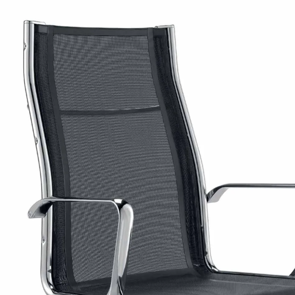 Sedia direzionale di design prodotta in Italia in monotelo rete Agata Viadurini