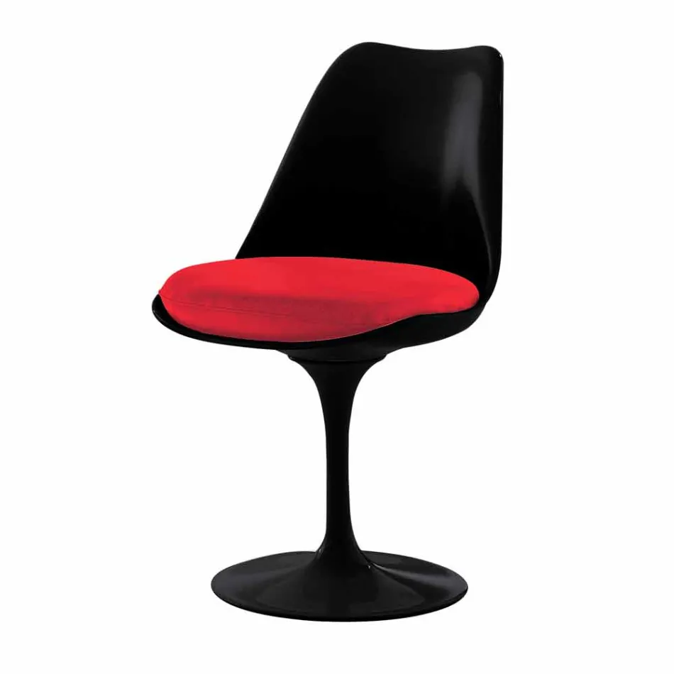 Sedia Girevole in Alluminio Laccato con Seduta in Pelle Made in Italy - Cabiria Viadurini