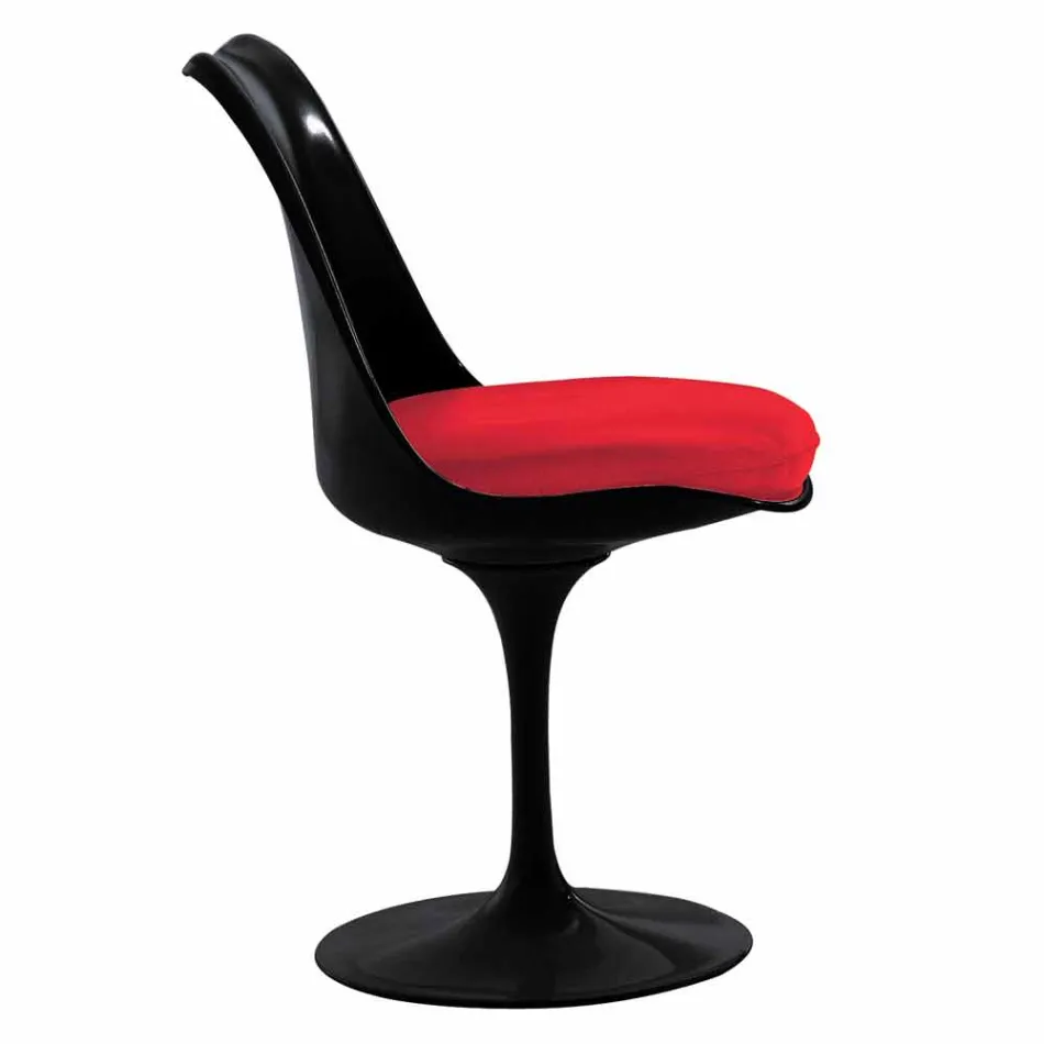 Sedia Girevole in Alluminio Laccato con Seduta in Pelle Made in Italy - Cabiria Viadurini