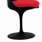 Sedia Girevole in Alluminio Laccato con Seduta in Pelle Made in Italy - Cabiria Viadurini