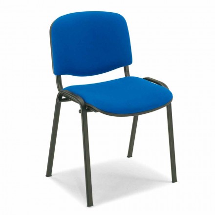Sedia Imbottira per Sala da Attesa con Base in Metallo Nero Moderna – Carmela Viadurini