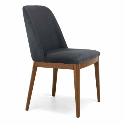 Sedia Imbottita con Base Legno Rovere Made in Italy – Sebastian Viadurini