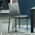 Sedia Imbottita e Rivestita in Tessuto Made in Italy 4 Pezzi - Monnalisa Viadurini