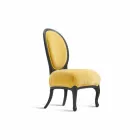 Sedia imbottita in legno massello nero sabbiato, L60xP51cm, Tati Viadurini