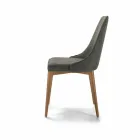 Sedia Imbottita per Cucina con Base in Legno Made in Italy – Nirvana Viadurini