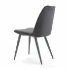 Sedia Imbottita per Sala da Pranzo con Base Acciaio Laccato – Granella Viadurini