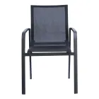 Sedia Impilabile con Braccioli in Alluminio e Textilene Bianco o Grigio - Greenstyle Viadurini