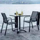 Sedia Impilabile con Braccioli in Alluminio e Textilene Bianco o Grigio - Greenstyle Viadurini