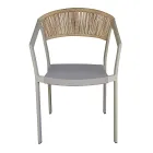 Sedia Impilabile con Seduta in Textilene e Schienale in Twist Wicker - Passione Viadurini