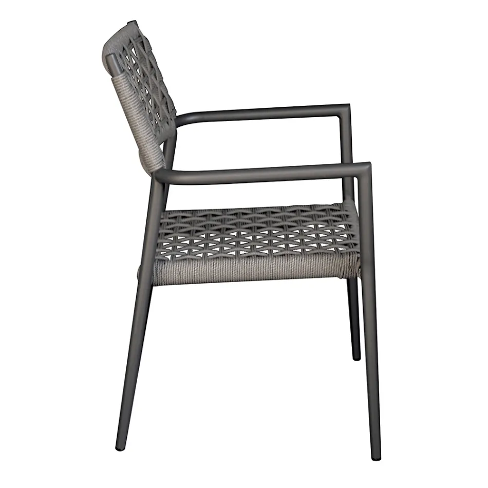 Sedia Impilabile da Esterno con Seduta e Schienale in Twist Wicker - Solefresco Viadurini