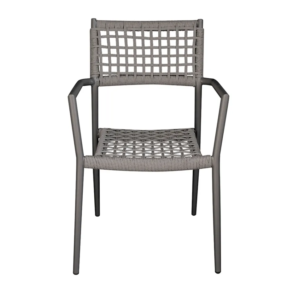 Sedia Impilabile da Esterno con Seduta e Schienale in Twist Wicker - Solefresco Viadurini