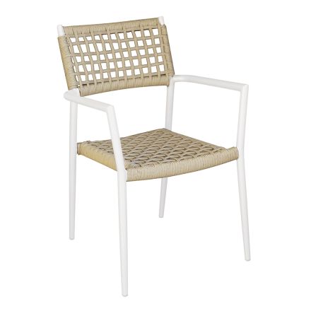 Sedia Impilabile da Esterno con Seduta e Schienale in Twist Wicker - Solefresco Viadurini
