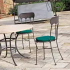 Sedia Impilabile da Esterno in Ferro con Cuscino Made in Italy 2 Pezzi - Allegra Viadurini