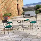 Sedia Impilabile da Esterno in Ferro con Cuscino Made in Italy 2 Pezzi - Allegra Viadurini