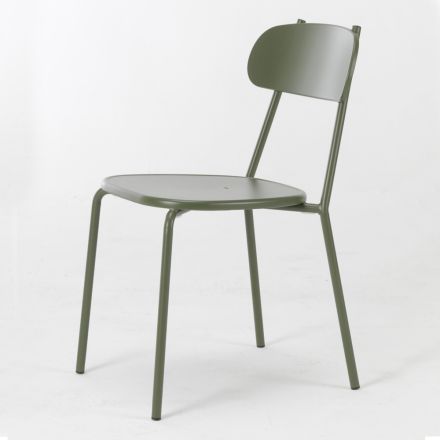 Sedia Impilabile da Esterno in Metallo Colorato Made in Italy 4 Pezzi - Pixie Viadurini