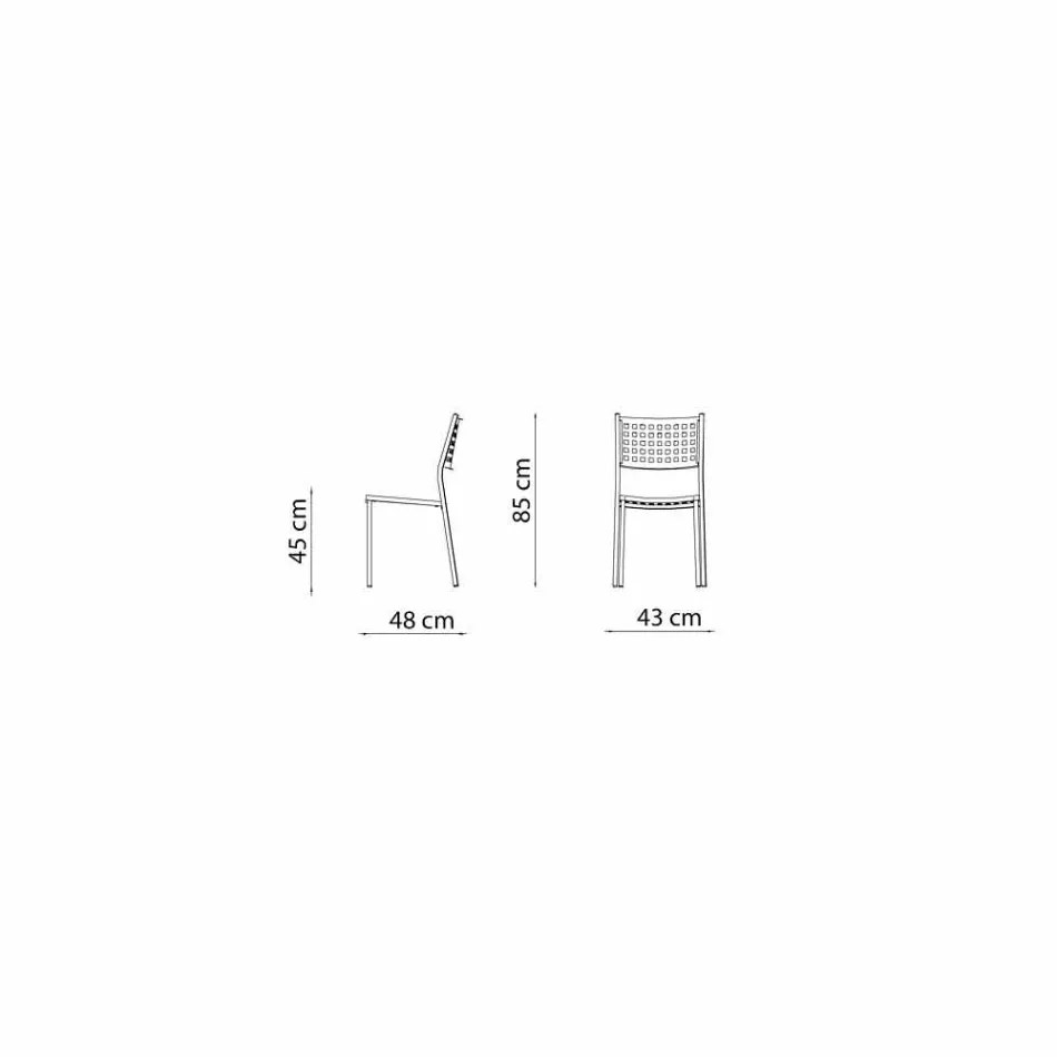 Sedia Impilabile da Esterno in Metallo Verniciato Made in Italy, 8 Pezzi - Lina Viadurini