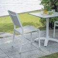 Sedia Impilabile da Giardino in Alluminio e Textilene Bianco o Grigio - Floraforma