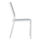 Sedia Impilabile da Giardino in Alluminio e Textilene Bianco o Grigio - Floraforma Viadurini