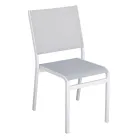 Sedia Impilabile da Giardino in Alluminio e Textilene Bianco o Grigio - Floraforma Viadurini