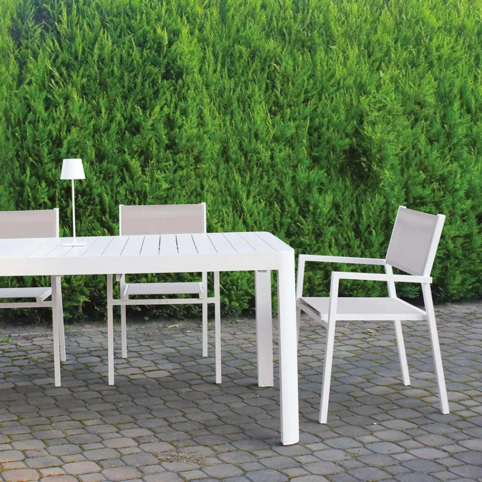 Sedia Impilabile da Giardino in Alluminio e Textilene - Ninfea Viadurini