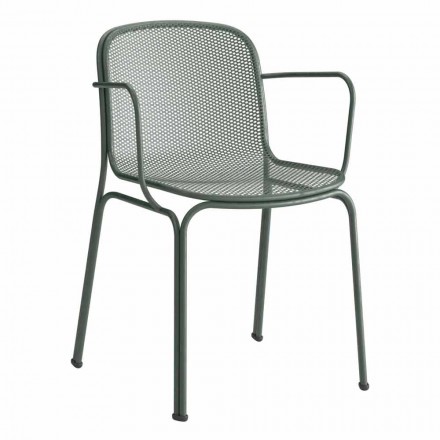 Sedia Impilabile in Metallo da Esterno Made in Italy, 4 Pezzi - Verna Viadurini