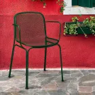 Sedia Impilabile in Metallo da Esterno Made in Italy, 4 Pezzi - Verna Viadurini