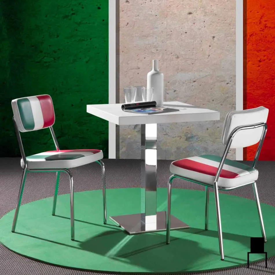 Sedia in ecopelle con bandiera italiana di design Banda Viadurini