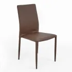 Sedia in ecopelle di design moderno Desio, per cucina o sala da pranzo Viadurini