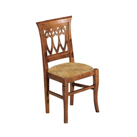 Sedia in Legno Bassano e Tessuto Barocco Color Oro Made in Italy - Diaspro Viadurini