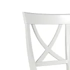 Sedia in Legno Bianco Spigolato e Tessuto Juma Beige Made in Italy - Diamante Viadurini