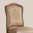 Sedia in Legno Classica Tessuto Imbottito di Lusso Made in Italy - Majesty Viadurini