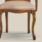 Sedia in Legno Classica Tessuto Imbottito di Lusso Made in Italy - Majesty Viadurini