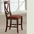 Sedia in Legno e Tessuto Design Classico Schienale Incrociato - Debussy